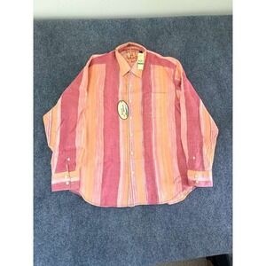 NWT Tommy Bahama Orange Slice 100% Linen Shirt Rock A Lei Beach L/S Size Large